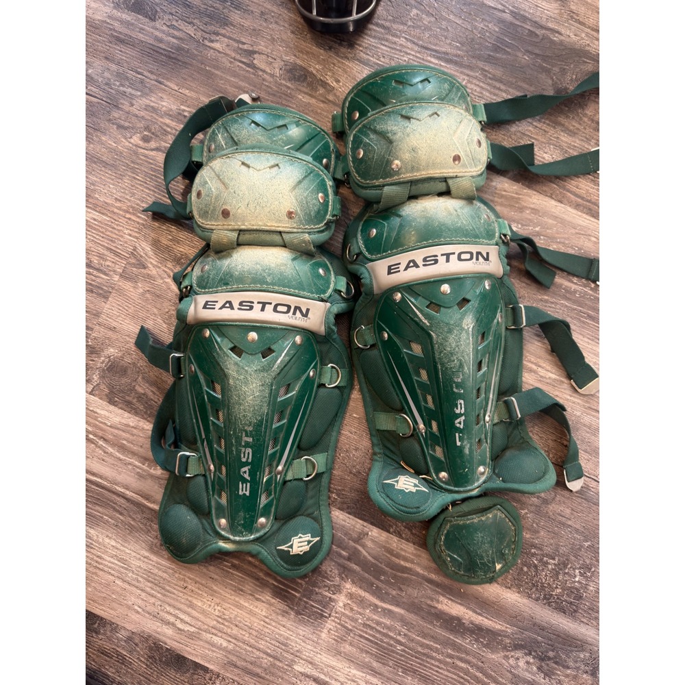 Easton Youth Catchers Leg Guards Forest Green Baseball Softball Shin Guards
